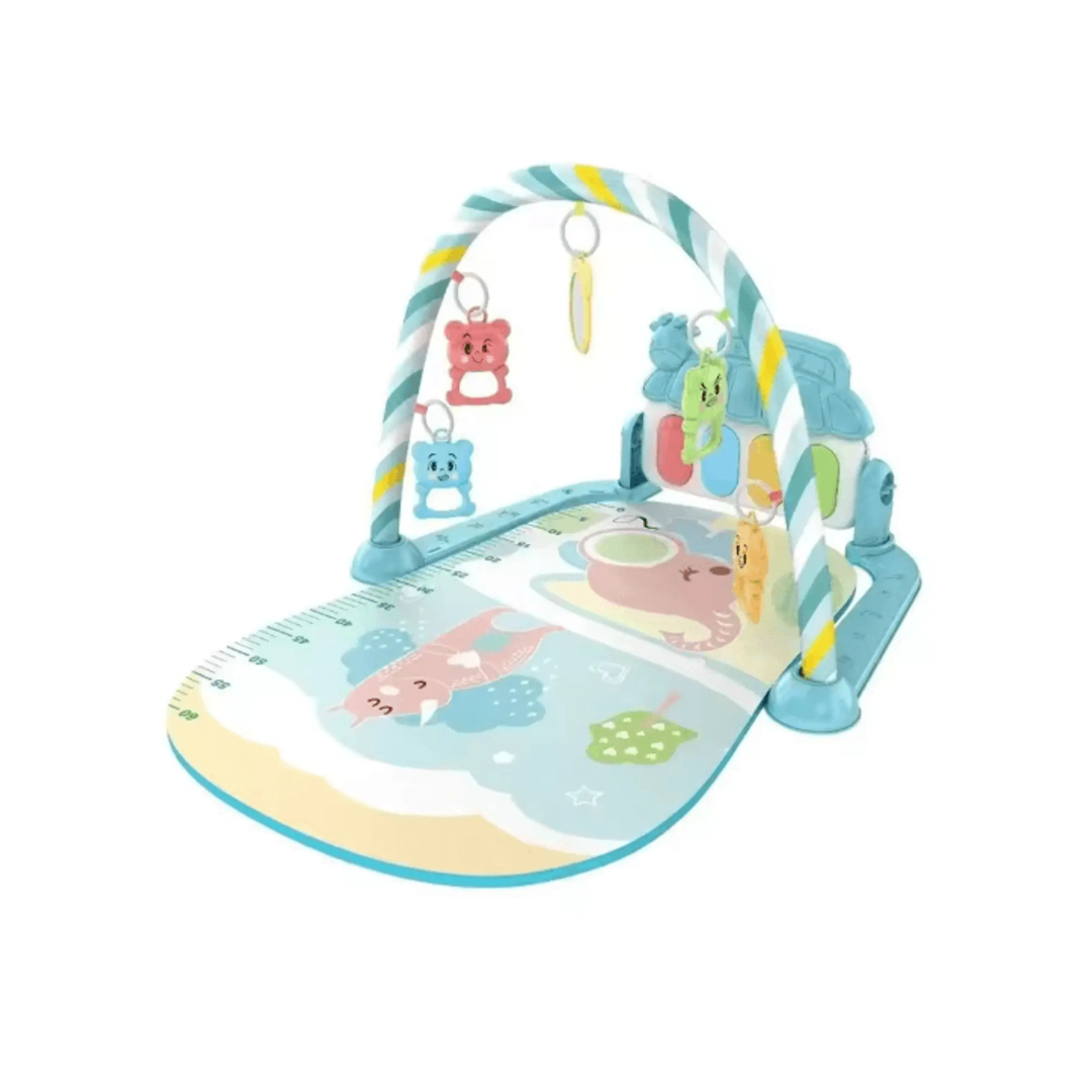 Baby Play Mat Gym with Piano Keys & 5 Pendants, Blue