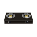 Double Burner Glass Gas Stove, Black